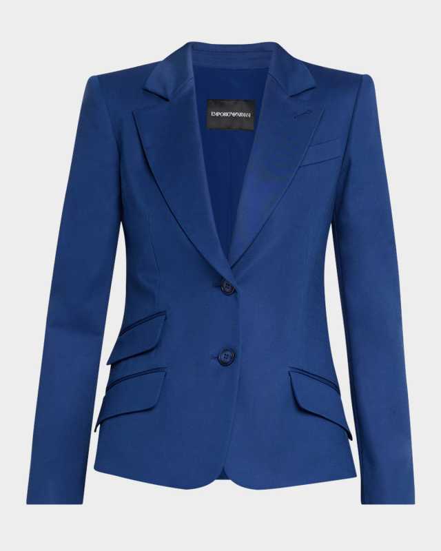 Cotton Couture Single-Breasted Blazer